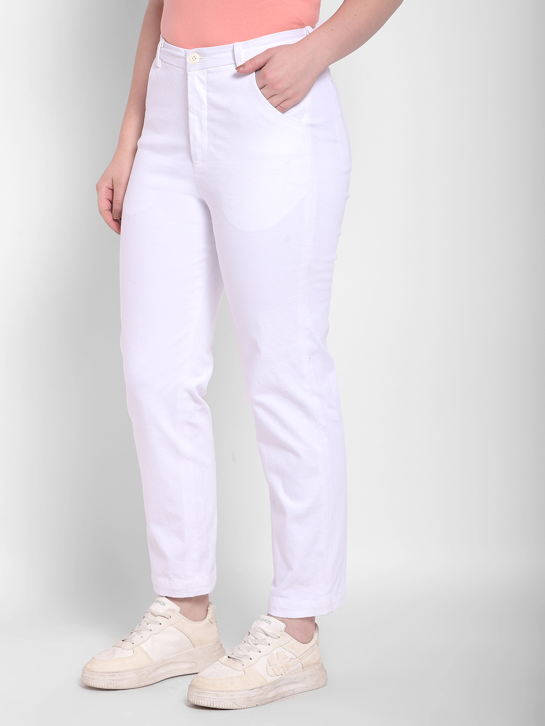 Numero Uno Women White Slim Fit Trouser